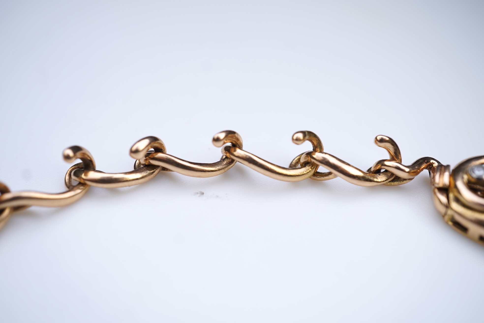 A jadeite and diamond necklace, mid 20th century